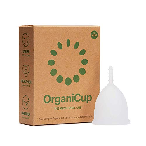 Copa menstrual OrganiCup - Talla Mini - Ganadora del los AllergyAwards 2019 - almohadillas y tampón alternativo - Silicona suave, flexibe y reutilizable de grado medicinal