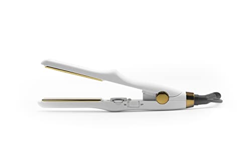 Corioliss C Trip Mini | Plancha de Pelo para Mujeres | Tecnología y Placas de Titanio Cabello Fino | Plancha Profesional Control de Temperatura (White Gold Soft Touch)