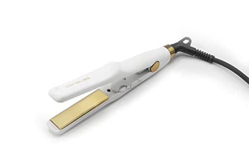 Corioliss C Trip Mini | Plancha de Pelo para Mujeres | Tecnología y Placas de Titanio Cabello Fino | Plancha Profesional Control de Temperatura (White Gold Soft Touch)