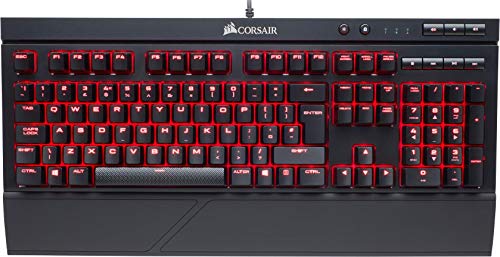 Corsair K68 Teclado mecánico Gaming retroiluminación LED rojo, resistente al polvo y a las salpicaduras,QWERTY español, Cherry MX Red (Suave y rápido)