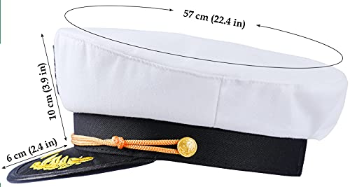 COSAVOROCK Gorra de Capitán Adulto Marino Almirante Traje Marinero Barco (Ancla)