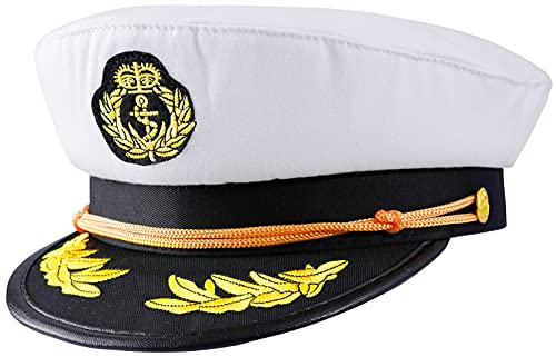 COSAVOROCK Gorra de Capitán Adulto Marino Almirante Traje Marinero Barco (Ancla)