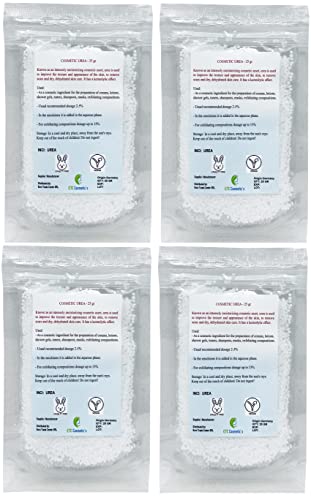 Cosmético urea – 25/50/100 gr – adecuado para cremas, lociones, geles, líquidos, productos de limpieza incluyendo champús y lavado de cuerpo, tratamiento de piel seca, skaly y agrietada (100 Gr)