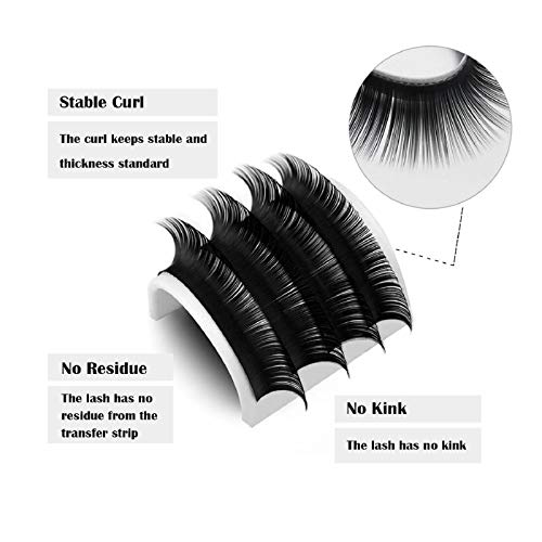 Costory Extensiones de Pestañas Pelo a Pelo Pestañas Postizas Individuales Profesional Natural Blando Suave Negra Eyelash Extensions Clásico(Grosor 0.10 Curva D Longitud 8-15mm Mixta)