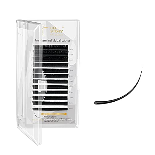 Costory Extensiones de Pestañas Pelo a Pelo Pestañas Postizas Individuales Profesional Natural Blando Suave Negra Eyelash Extensions Clásico(Grosor 0.10 Curva D Longitud 8-15mm Mixta)