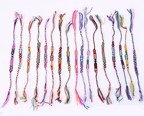 C·QAUN CHI 10 Piezas de Mezcla de Colores de Hilo de algodón Trenzado Pulsera étnica Tribal Amistad Pulsera Tejida a Mano joyería de Moda