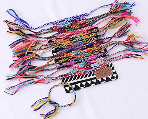 C·QAUN CHI 10 Piezas de Mezcla de Colores de Hilo de algodón Trenzado Pulsera étnica Tribal Amistad Pulsera Tejida a Mano joyería de Moda