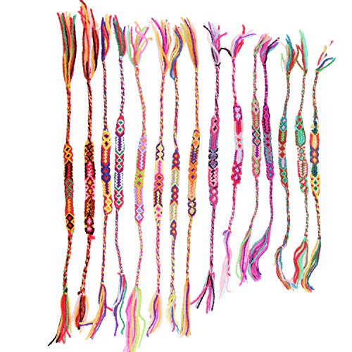 C·QAUN CHI 10 Piezas de Mezcla de Colores de Hilo de algodón Trenzado Pulsera étnica Tribal Amistad Pulsera Tejida a Mano joyería de Moda