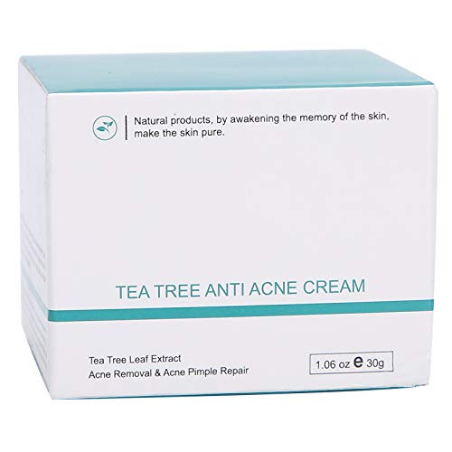 Crema anti-acné con extracto de árbol de té, tratamiento hidratante de cicatrices de acné, crema reparadora hidratante refrescante antiinflamatoria 30g