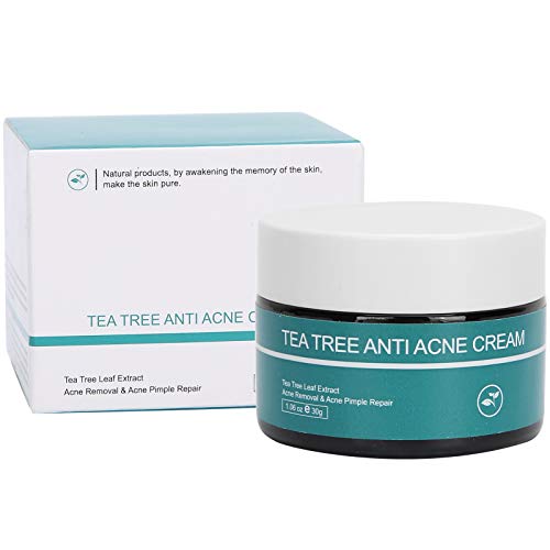Crema anti-acné con extracto de árbol de té, tratamiento hidratante de cicatrices de acné, crema reparadora hidratante refrescante antiinflamatoria 30g