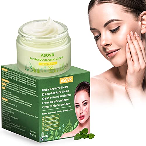 Crema Antiacne Para el Rejuvenecimiento de la Piel, Acné Crema Removedor de Puntos Negros, Crema Antimanchas Facial a base de Hierbas,Anti Acne, Equilibrio de Agua y Aceite,Acne Tratamiento, 50g