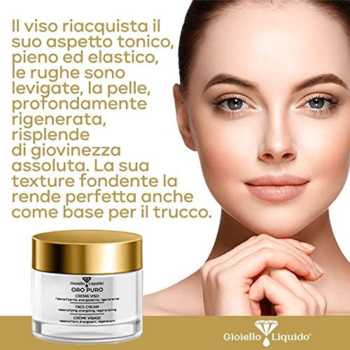 Crema Facial Para Pieles Maduras Efecto Lifting Inmediato - Con Oro Coloidal, Acido Hialuronico Antiedad, Betaína Y Agua De Rosa De Damasco 50Ml