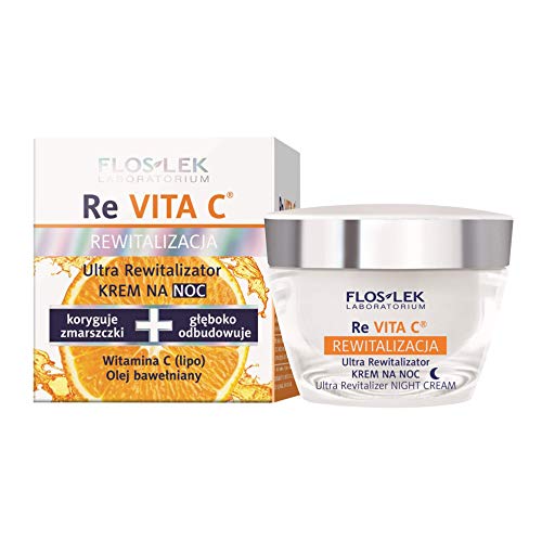 Crema facial regeneradora de noche de Floslek, 50 ml, regenera, alisa, estimulante, para personas a partir de 40 años, con piel madura, dermatológicamente probada, fabricada en la UE