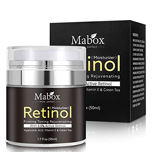 Crema hidratante con retinol para el área de la cara y los ojos 1.7 oz: con retinol, ácido hialurónico, vitamina E y té verde. Crema Hidratante Noche y Día