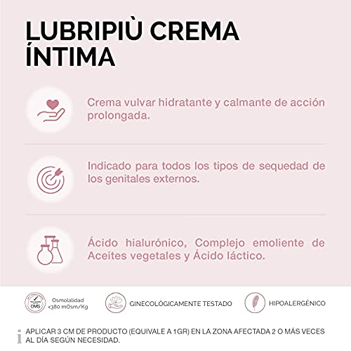 CUMLAUDE Lubripiù - Crema Íntima Vulvar, Hidratante y Calmante, 30 ml