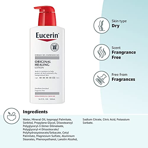 Curación original, Rich Loción, sin fragancia, el 16,9 fl oz (500 ml) - Eucerin