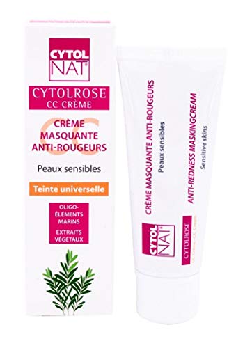 CYTOLROSE® CC Cream 40 ml, Crema teñida enmascarante anti-enrojecimiento para pieles sensibles - Basado en oligoelementos marinos y extractos de plantas - Sombra universal.