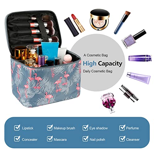 Czemo Gran Bolsa de Maquillaje Impermeable,Neceser de Maquillaje Impermeable, Bolsa de Aseo,Bolso Cosmético Almacenamiento Lavado de Viaje,Portátiles Organizador de Maquillaje para Mujeres (Gris)