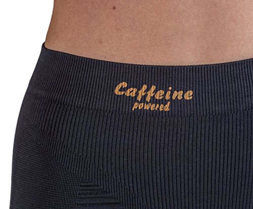 CzSalus Pantalón Corto Anti-celulítico, Vaina con Funda Interna sin Costuras con la cafeína + Vitamina E - Negro tamaño M