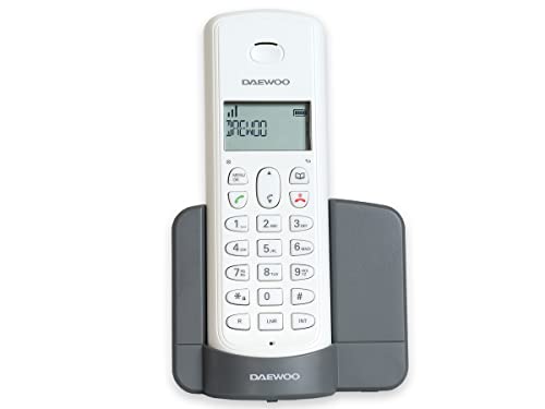 Daewoo Teléfono Inalambrico Dect DTD-1350 | Identificador de Llamadas | Memoria 20 Llamadas | Modo Eco | Color Blanco