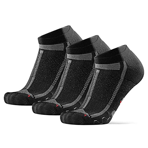 DANISH ENDURANCE Long Distance Low-Cut Running Socks for Men & Women (Nero/Gris, 39-42)