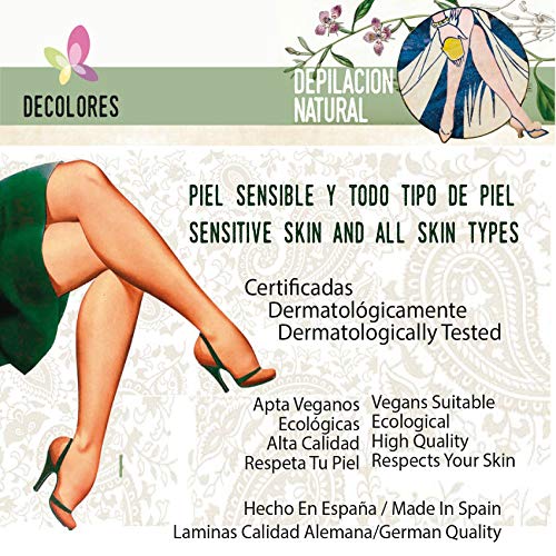 Decolores | Guante depilatorio corporal natural de color verde, con estuche y 10 láminas de silicio. Guantes para eliminar el vello y las células muertas dejando tu piel totalmente suave y perfecta.