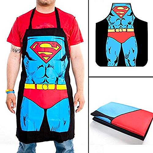 Delantal de Cocina Sexy – Superman + Wonder Woman 2 Piezas de Delantales, Divertidos Delantales de Cocina creativos (Superman + Wonder Woman)