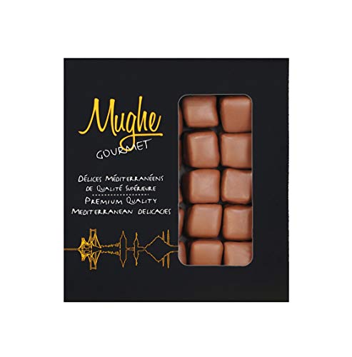 Delicias turcas con sabor a rosa, menta, naranja y fresa cubierto con chocolate en caja de regalo, lata, 300 g, 25 piezas, MUGHE GOURMET