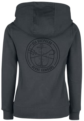 Derbe Sea Shepherd GOTS Organic - Sudadera para mujer (talla XS), color negro