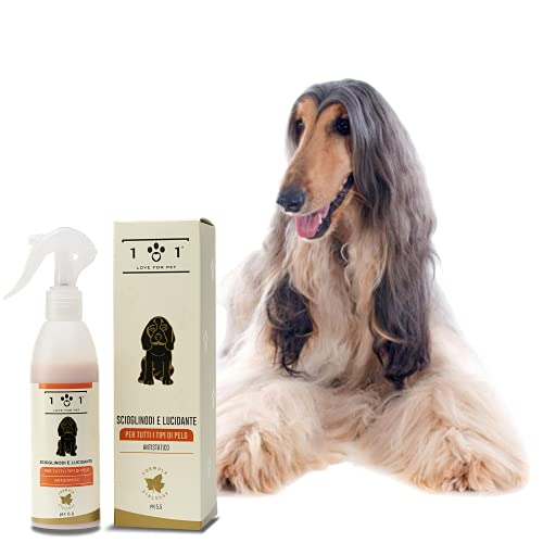 Desenredante y abrillantador Natural para Perros - Acondicionador para desanudar el Pelo, con Ingredientes Vegetales - Ayuda a desenredar los Nudos y abrillantar el Pelo - Linea 101, 250 ml