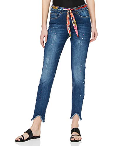 Desigual Rainbow Vaqueros Skinny, Azul (Denim Dark Blue 5008), No Aplica (Talla del Fabricante: 26) para Mujer