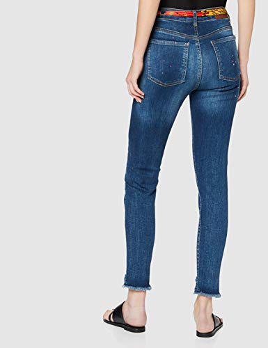 Desigual Rainbow Vaqueros Skinny, Azul (Denim Dark Blue 5008), No Aplica (Talla del Fabricante: 26) para Mujer