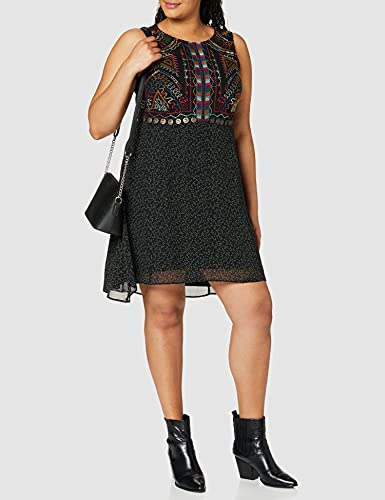 Desigual Vest_nerea Vestido Casual, Negro, S para Mujer