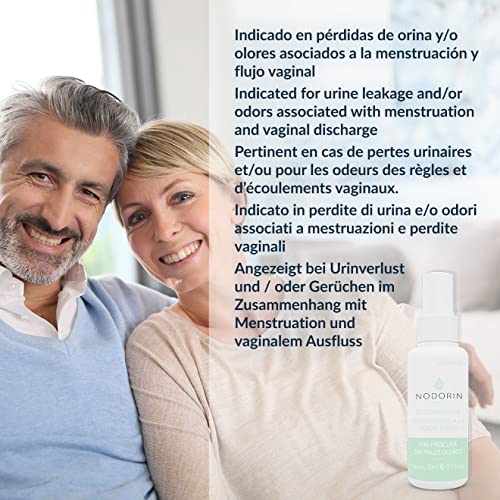 Devicare – Nodorin – Spray antiséptico y desodorizante íntimo – Ayuda a prevenir malos olores en personas con pérdidas de orina, menstruación o flujo vaginal – 30 ml