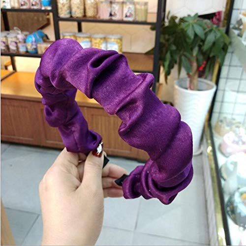 Diadema de mujer Diadema plisada suave y suave Turbante informal Accesorios para el cabello con banda de pelo elástica alta Venta al por mayor-diadema morada