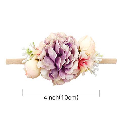 Diademas Peral bebé Vendas de la Flor Hecha a Mano for niñas Paquete de Nylon elástico Pelo de la Venda del bebé recién Nacido Hairband del Tocado de los Accesorios del Pelo (Color : G)