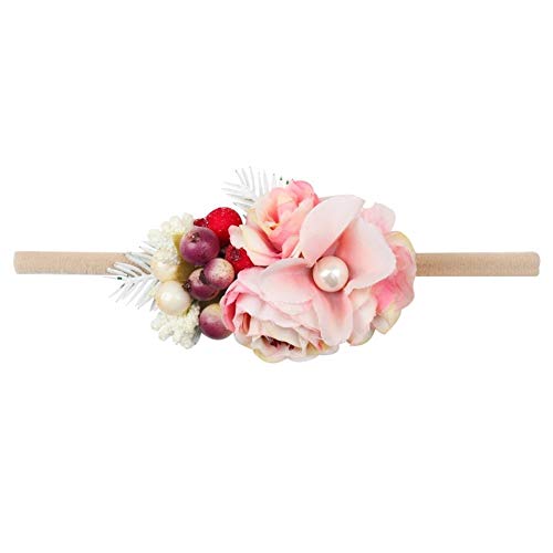 Diademas Peral bebé Vendas de la Flor Hecha a Mano for niñas Paquete de Nylon elástico Pelo de la Venda del bebé recién Nacido Hairband del Tocado de los Accesorios del Pelo (Color : G)