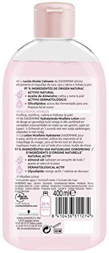 Diadermine - Loción Micelar Calmante, 2 unidades de 400ml (800ml), para Pieles Secas/Sensibles, Limpia, desmaquilla e hidrata