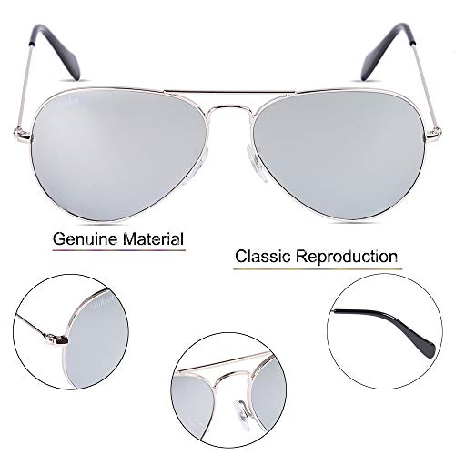DIKLEY Gafas de sol pilot Hombres Mujer Vidrio Lentes Metal Marco Gafas de sol Hombre Unisex Protección UV400