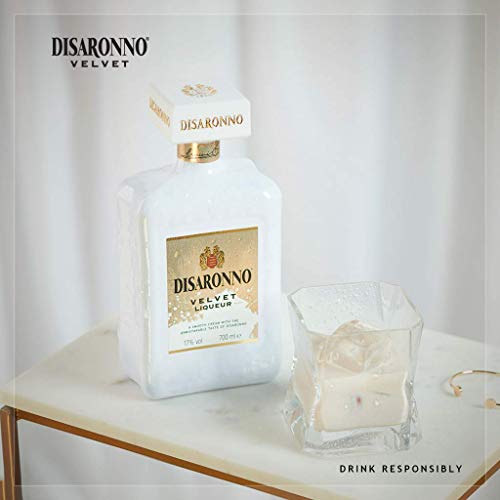 Disaronno Licor de crema velvet - 70cl - Pack con dos vasos cristal blanco de regalo