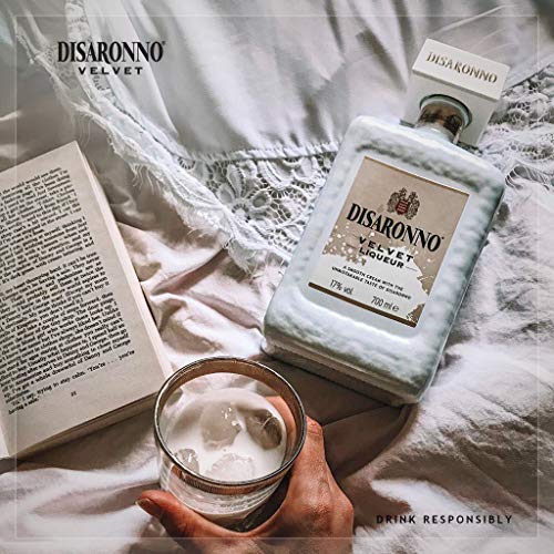 Disaronno Licor de crema velvet - 70cl - Pack con dos vasos cristal blanco de regalo