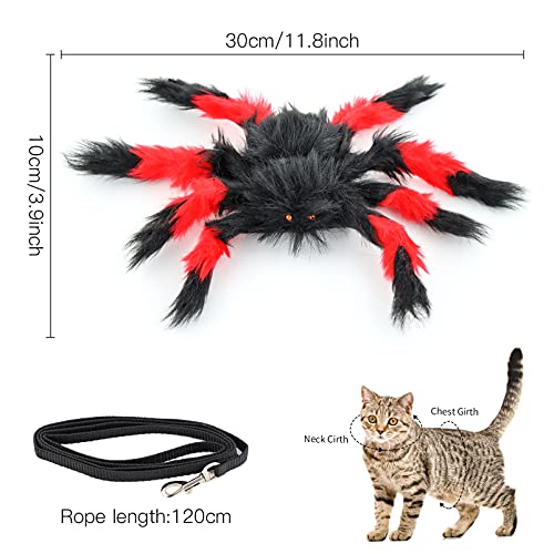 Disfraz De Halloween del Gatos Perros,Disfraz para Perro De Halloween,Mascota araña Ropa,Disfraz de Araña para Halloween,Disfraces Divertidos de Halloween para Mascotas (Rojo)