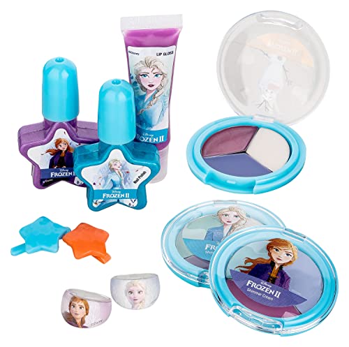 Disney Frozen Beauty Fashion Bag - Set de Maquillaje para Niñas - Set de Belleza para Labios y Uñas con Maquillaje para Niñas, Kit de Manicura y Accesorios - Regalo para Niñas