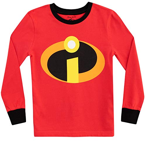 Disney Pijamas de Manga Larga para niños The Incredibles Ajuste Ceñido Rojo 7-8 Años