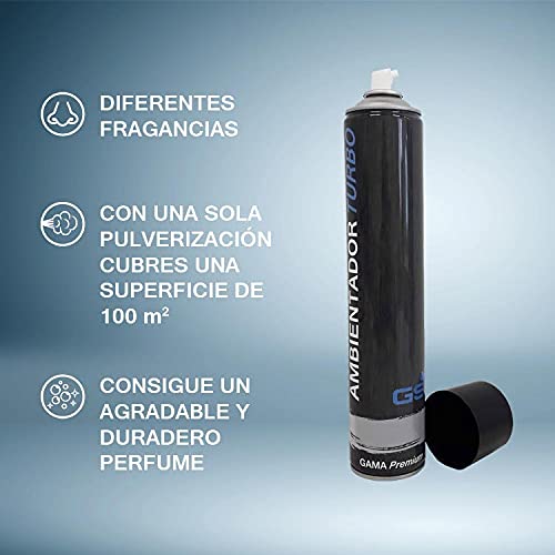 Distribuciones GS 10 Ambientador Potente Turbo en Spray, 750ml, Ideal para comercios, hosteleria, restauración, hogar. Diferentes fragancias. (ELENGANCE)