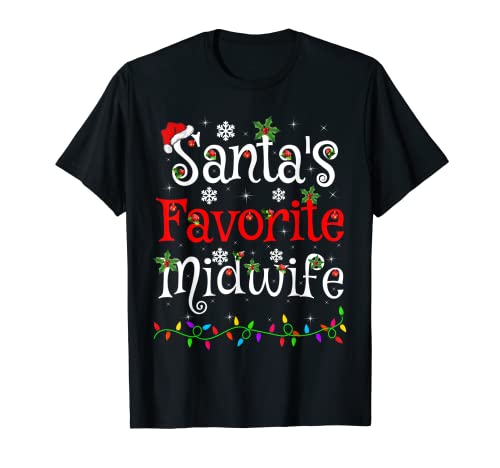 Divertido Navidad Iluminación Santa Partera Favorita Navidad Camiseta