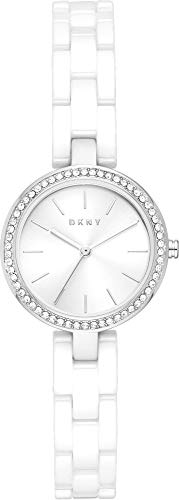 DKNY -City Link reloj analógico de cuarzo con correa de cerámica blanca para mujer NY2915