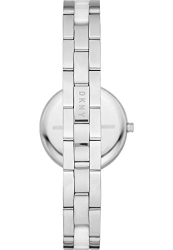 DKNY - Reloj analógico City Link de Cuarzo con Correa Plateada de Acero Inoxidable para Mujer NY2910