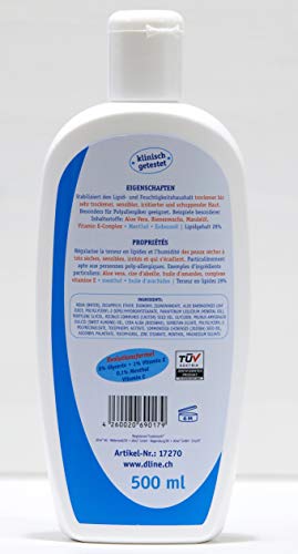 dline CC-CoolingCream 500 ml, crema hidratante nutritiva para pieles sensibles normales a muy secas, con lípidos 28%, botella de 500 ml