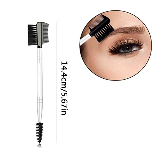 Doble Cara Cepillo Cejas,Xiuyer 2pcs 3 En 1 Reutilizable Suave Doble Cabeza Cepillo Cejas Pestañas Peine Para Mujeres Maquillaje Cosmético Herramienta